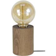 Lampes de bureau Tosel Lampe de chevet cylindrique bois foncé