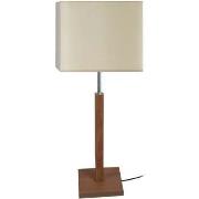 Lampes de bureau Tosel Lampe de chevet droit bois foncé et créme