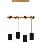 Lustres, suspensions et plafonniers Tosel Lustre bar bois foncé et noi...