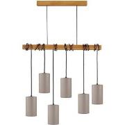 Lustres, suspensions et plafonniers Tosel Lustre bar bois foncé et tau...