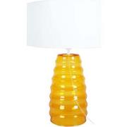 Lampes de bureau Tosel Lampe de chevet conique verre jaune et blanc