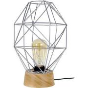 Lampes de bureau Tosel Lampe de chevet géométrique bois naturel et alu...