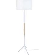 Lampadaires Tosel Lampadaire droit bois naturel et blanc