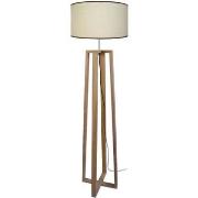 Lampadaires Tosel Lampadaire colonne bois naturel et blanc