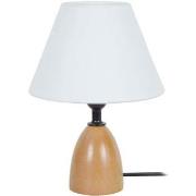 Lampes de bureau Tosel Lampe de chevet conique bois naturel et blanc