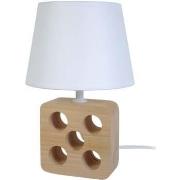 Lampes de bureau Tosel Lampe de chevet carré bois naturel et blanc