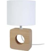 Lampes de bureau Tosel Lampe de chevet carré bois naturel et blanc