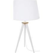 Lampes de bureau Tosel Lampe de chevet trépied bois naturel et blanc