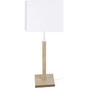 Lampes de bureau Tosel Lampe a poser colonne bois naturel et blanc