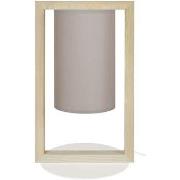 Lampes de bureau Tosel Lampe de chevet carré bois naturel et blanc