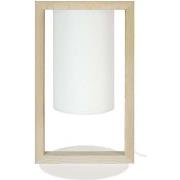 Lampes de bureau Tosel Lampe de chevet colonne bois naturel et blanc