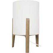 Lampes de bureau Tosel Lampe a poser cylindrique bois naturel et blanc