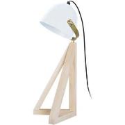 Lampes de bureau Tosel Lampe de bureau dôme bois naturel et blanc