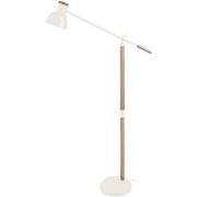 Lampadaires Tosel lampadaire liseuse articulé bois naturel et blanc