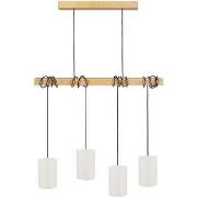 Lustres, suspensions et plafonniers Tosel Lustre bar bois naturel et é...