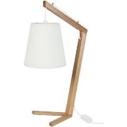 Lampes de bureau Tosel Lampe de chevet arqué bois naturel et écru