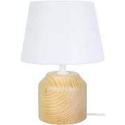 Lampes de bureau Tosel Lampe de chevet cylindrique bois naturel et écr...