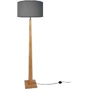 Lampadaires Tosel Lampadaire droit bois naturel et gris