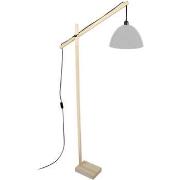 Lampadaires Tosel lampadaire liseuse articulé bois naturel et gris