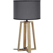 Lampes de bureau Tosel Lampe de chevet colonne bois naturel et gris