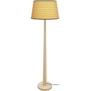 Lampadaires Tosel Lampadaire droit bois naturel et jaune