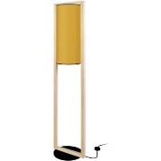 Lampadaires Tosel Lampadaire colonne bois naturel et jaune