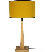 Lampes de bureau Tosel Lampe a poser droit bois naturel et jaune