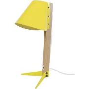 Lampes de bureau Tosel Lampe de bureau trépied bois naturel et jaune