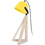 Lampes de bureau Tosel Lampe de bureau dôme bois naturel et jaune