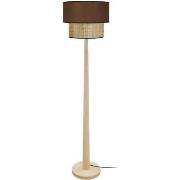 Lampadaires Tosel Lampadaire droit bois naturel et marron