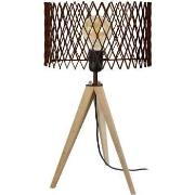 Lampes de bureau Tosel Lampe de chevet trépied bois naturel et marron