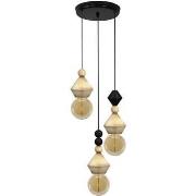 Lustres, suspensions et plafonniers Tosel Lustre cylindrique bois natu...