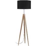 Lampadaires Tosel Lampadaire trépied bois naturel et noir