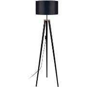 Lampadaires Tosel Lampadaire trépied bois naturel et noir