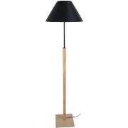 Lampadaires Tosel Lampadaire droit bois naturel et noir