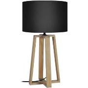 Lampes de bureau Tosel Lampe de chevet colonne bois naturel et noir