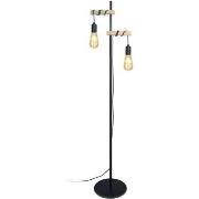 Lampadaires Tosel Lampadaire multi bras bois naturel et noir