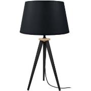 Lampes de bureau Tosel Lampe de chevet trépied bois naturel et noir