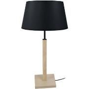 Lampes de bureau Tosel Lampe a poser colonne bois naturel et noir