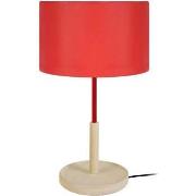 Lampes de bureau Tosel Lampe de chevet droit bois naturel et rouge