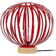 Lampes de bureau Tosel Lampe a poser globe métal naturel et rouge