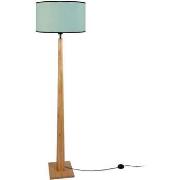 Lampadaires Tosel Lampadaire droit bois naturel et vert