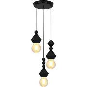 Lustres, suspensions et plafonniers Tosel Lustre cylindrique bois noir