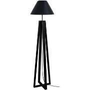 Lampadaires Tosel Lampadaire colonne bois noir