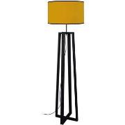 Lampadaires Tosel Lampadaire colonne bois noir et jaune