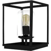 Lampes de bureau Tosel Lampe a poser carré métal noir et transparent
