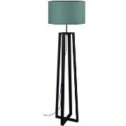 Lampadaires Tosel Lampadaire colonne bois noir et vert