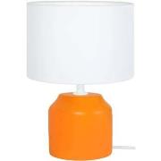 Lampes de bureau Tosel Lampe de chevet cylindrique bois orange et blan...