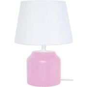 Lampes de bureau Tosel Lampe de chevet cylindrique bois rose et blanc