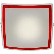 Lustres, suspensions et plafonniers Tosel Plafonnier carré verre rouge